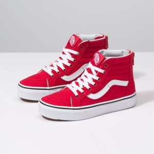 Vans Erkek Çocuk Spor Ayakkabı Varsity Sk8-Hi Zip Kırmızı/Beyaz | 46753-620